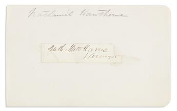 HAWTHORNE, NATHANIEL. Two items, each Signed Nath. Hawthorne / Surveyor: Partly-printed Document * Clipped Signature.